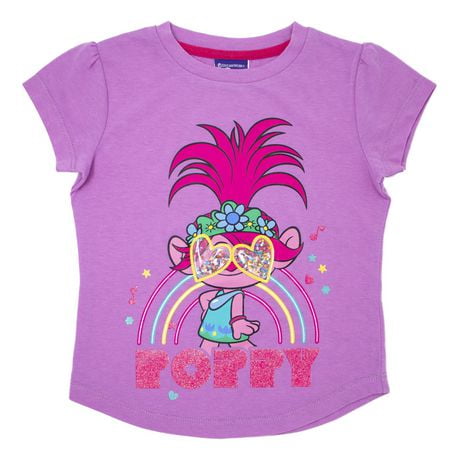 Trolls Girl's Trolls Short Sleeve Tee Shirt. 