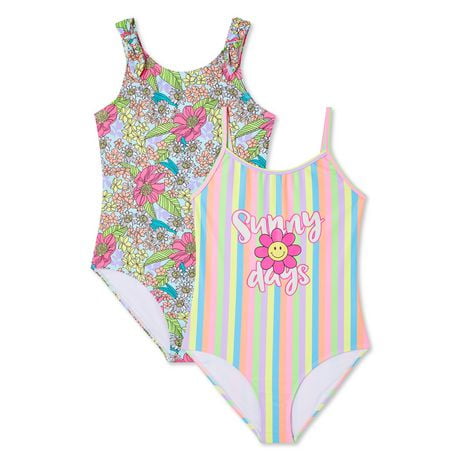 Btween Girls' Swimsuit 2-Pack, Sizes XS-L