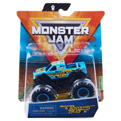 Monster Jam, Official Backwards Bob Monster Truck, Die-Cast Vehicle ...