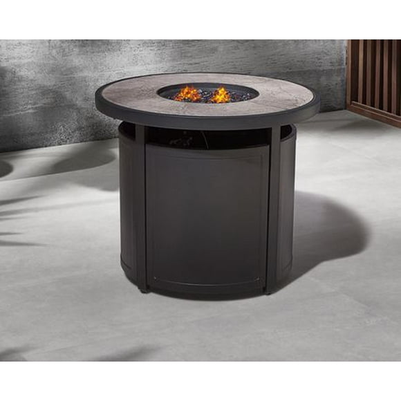 hometrends 30 in. Round Steel Fire Table, All-weather design