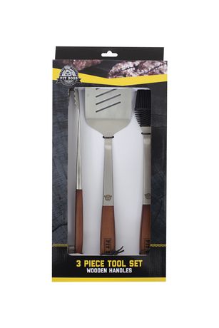 Pit Boss Wood Handle 3 Piece Grill Tool Set | Walmart Canada