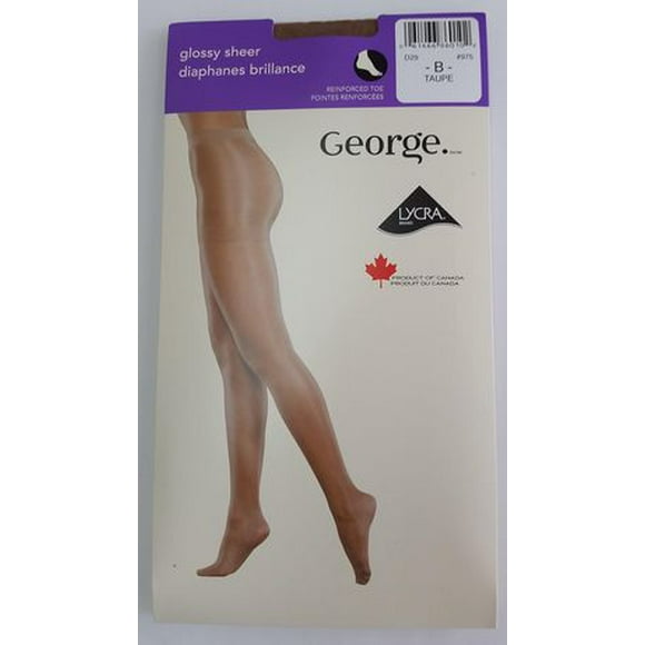 George Women's Glossy Sheer Pantyhose, Sizes A-C