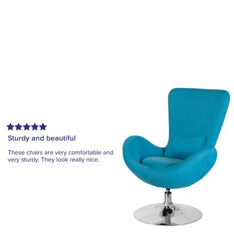 Egg Series Aqua Fabric Side Reception Chair | Walmart Canada