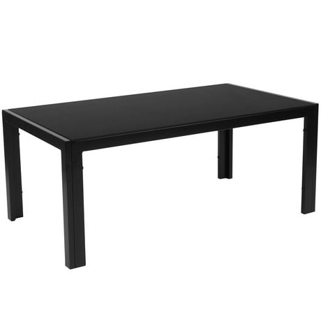 Franklin Collection Sleek Black Glass Coffee Table With Black Metal Legs Walmart Canada