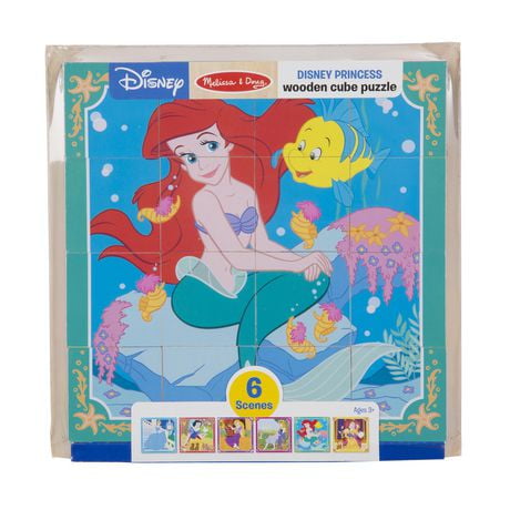 Melissa & Doug Disney Princess Wooden Cube Puzzle With Storage Tray - 6 