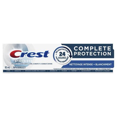 Crest Pro-Health Complete Protection Toothpaste, Intensive Clean + Whitening, 85 mL