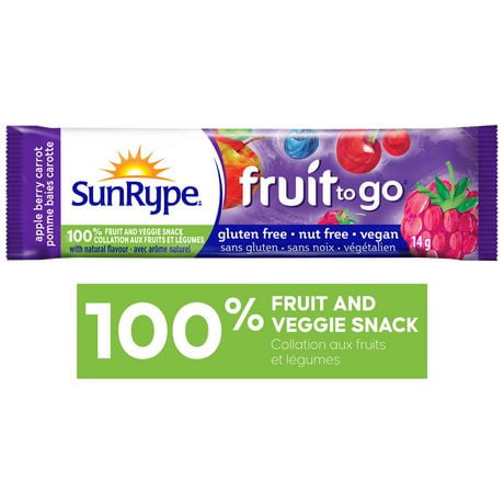 SunRype Fruit to Go Apple Berry Carrot 100% Fruit Snack