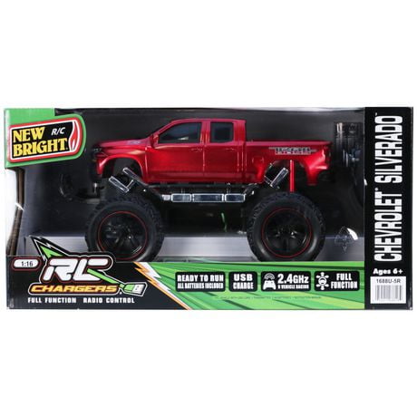 New Bright 1:24 RC Chevy Silverado Radio Control Truck - Red | Walmart ...