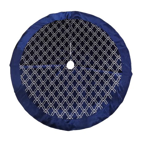 Holiday TIme 48in Blue Velvet Glitter Tree Skirt | Walmart Canada