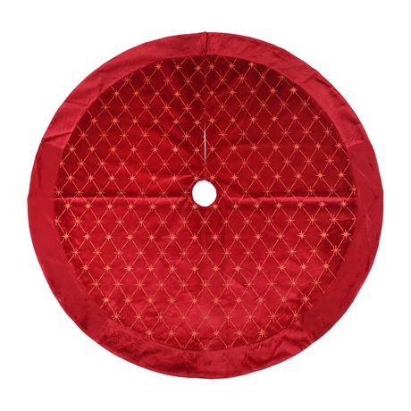 Holiday Time 48 inches Red Velvet Glitter Tree Skirt | Walmart Canada