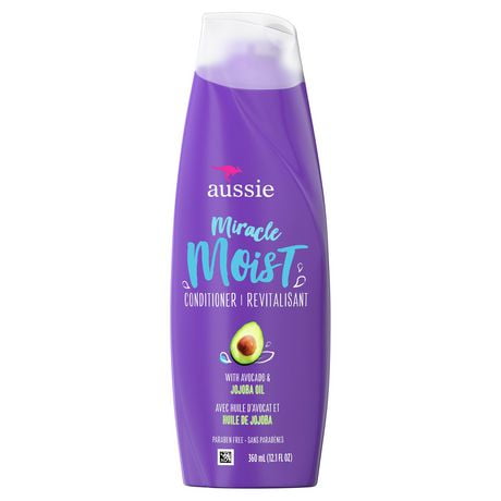 Aussie Paraben-Free Miracle Moist Conditioner w/ Avocado & Jojoba Oil For Dry Hair, 360 mL