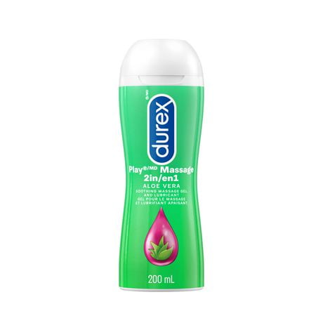 Durex® Play 2-in-1 Massage Gel and Personal Lubricant with Aloe Vera | Water-Based Lube | 200 mL, 200 mL