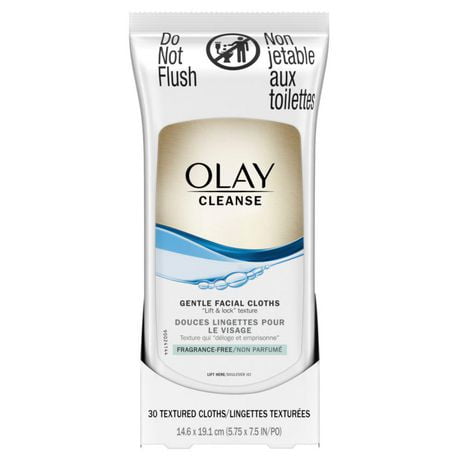 Olay Cleanse Gentle Facial Cloths, Fragrance-Free, 30 cloths
