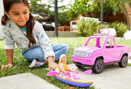 barbie camping fun doll truck & kayak