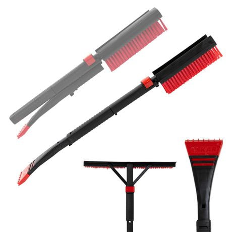 Brosse de Pont avec grattoir - Manche de Métal 54" - Multi brosses