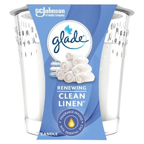 Glade® Scented Candle Air Freshener, Clean Linen, 1-Wick Candle