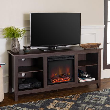 Manor Park Minimal Farmhouse Fireplace TV Stand for TV's up to 64"- Multiple Finishes