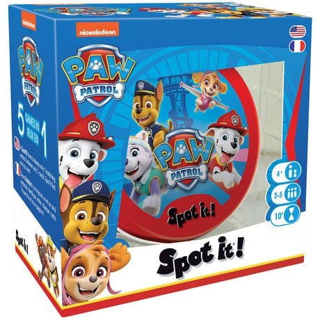 Zygomatic - Spot It!/Dobble - Paw Patrol - Multilingual Version - English and French Included - Fun Games for Kids and Adults - Family Game Night - Fast Paced Matching Game - Ages 4+ - 15 Minutes of Play Time - 2-8 Players