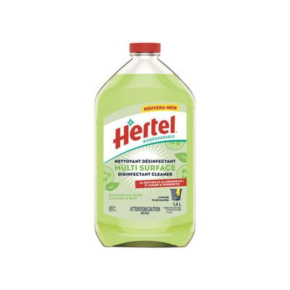 HERTEL Multi-surface cleaning disinfectant to be diluted - CUCUMBER & BASIL, Multi-surface Cleaner 1.4L