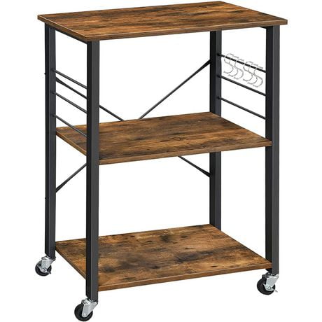 Boutique Home Versatile Kitchen Shelf Serving Trolly On Wheels