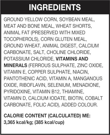 ol roy complete nutrition ingredients