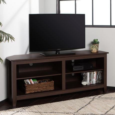 Manor Park Simple Farmhouse Corner TV Stand for TV's up to 64" - Multiple Finishes