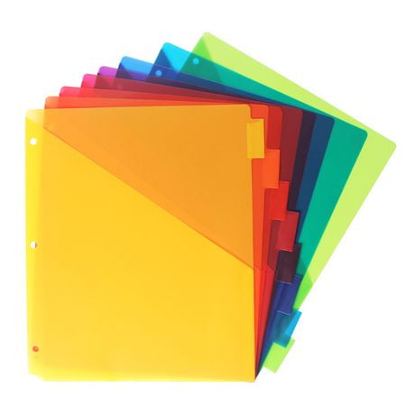 8-Tab Dividers With Pockets, Double pockets