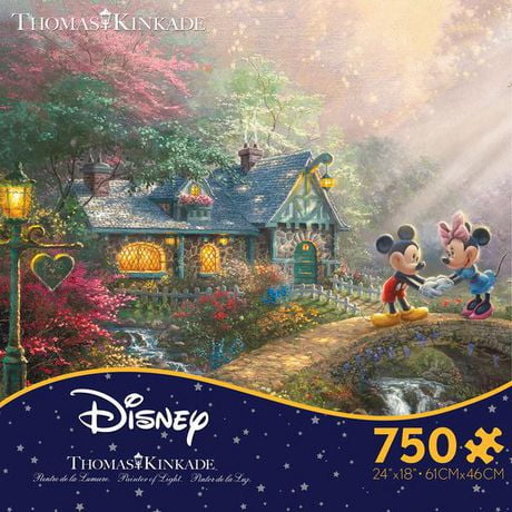 Thomas Kinkade Disney - "Mickey and Minnie Sweetheart Bridge" - 750 pc Casse-tête