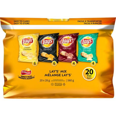 Frito Lay Variety Packs Lay's Mix 20ct Snacks 560g | Walmart Canada