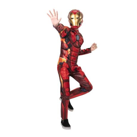 MARVEL’S IRON MAN YOUTH COSTUME - Costume Poly Jersey Rembourré de Polyfill avec Masque