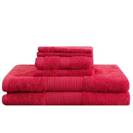 Holiday Time 100% Cotton 6-Piece Solid Towel Set
