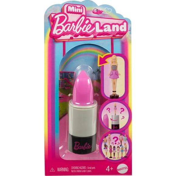 ​Barbie Mini BarbieLand Fashionistas Dolls, 1.5-inch Mini Dolls in Lipstick Tube, Surprise Reveal (Styles May Vary), Ages 4Y+
