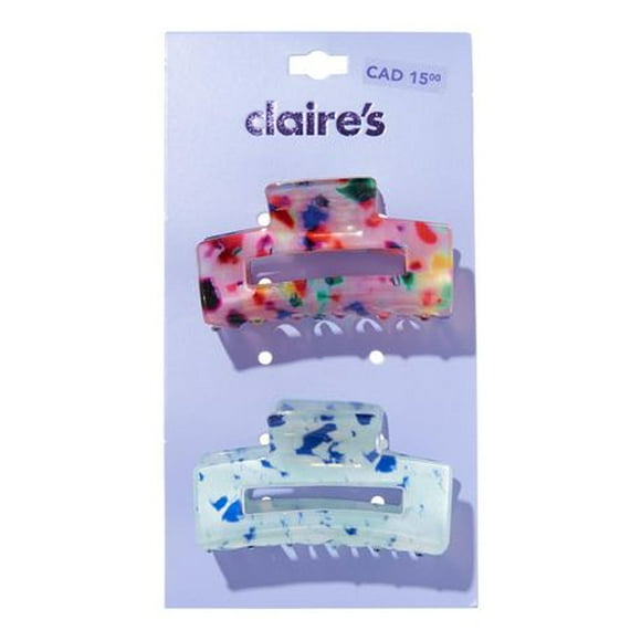 CLAIRES CLAW 2ON PINK/BLUE RECTANGLE