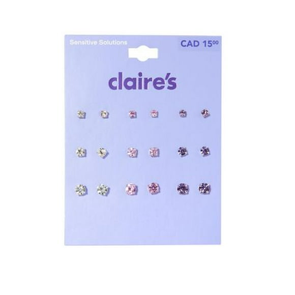 CLAIRES 9PAIR SILVER PURPLE GRD