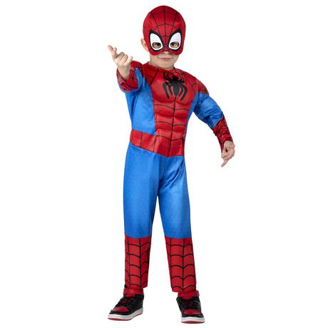 MARVEL’S SPIDEY TODDLER COSTUME - Muscle Chest Jumpsuit with Fabric ...