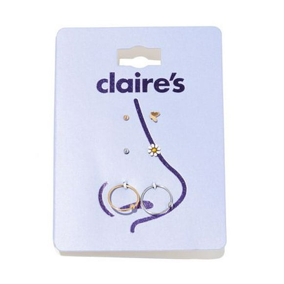 CLAIRES NOSE HOOP 6 GOLD BUTTERFLY DAISY