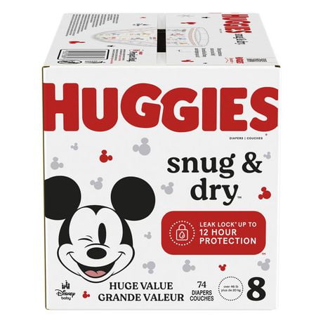 HUGGIES Snug & Dry Diapers, Mega Colossal Pack, Size 8, 74 Count