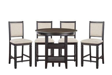 Topline Home Furnishings 5-piece Round Counter Height Dining Set ...