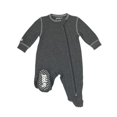 Juddlies - Collection Breathe EZE - Dormeuse en coton respirant pour bébé tout-petit - Fermeture éclair bidirectionnelle - Gris charbon