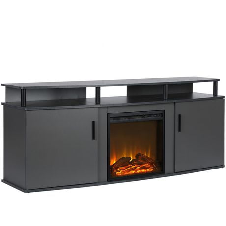 Carson Electric Fireplace TV Console for TVs up to 70", Black