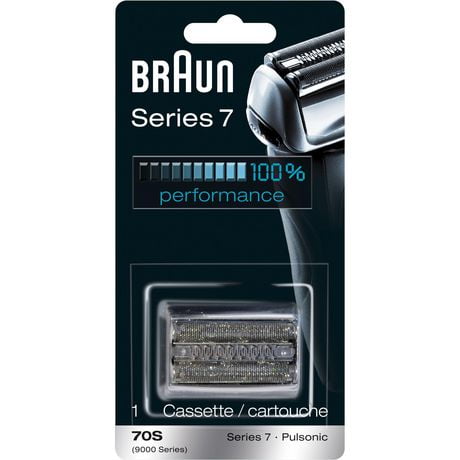 Bloc-couteau de rechange pour rasoir électrique Braun Series 7 70S – argent 1 cartouche