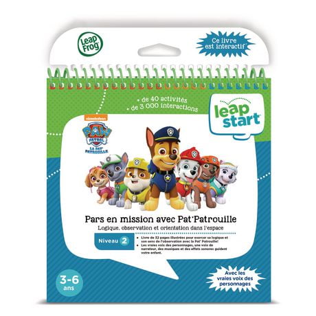 LeapFrog LeapStart 3D Pre-K Activity Book (Level 2): Pars en mission avec Pat' Patrouille - French Version, 3 to 6 years