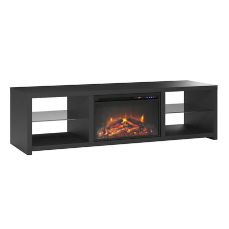 Harrison TV Stand with Fireplace for TVs up to 70", Black