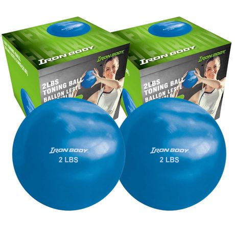 IBF Iron Body Fitness 2 lb. Toning Balls Pair - 2 x 2 lbs. Toning Balls for Pilates, Yoga, Aerobics, and Stretching