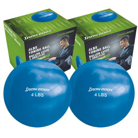 IBF Iron Body Fitness 4 lb. Toning Balls Pair - 2 x 4 lbs. Toning Balls for Pilates, Yoga, Aerobics, and Stretching