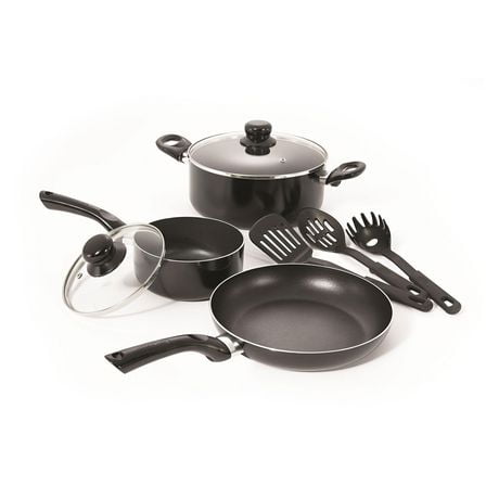 Starbasix 8-Piece Non-Stick Cookware Set, With tempered glass lids