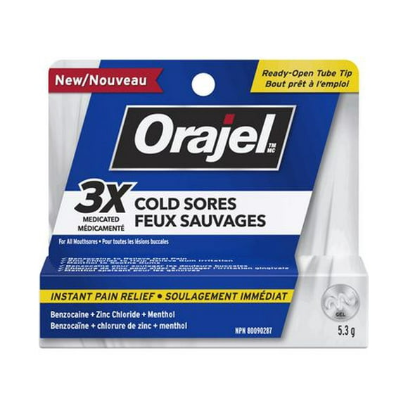 Orajel Cold Sore, Orajel Cold Sore 3x Medicated Gel 5.3g