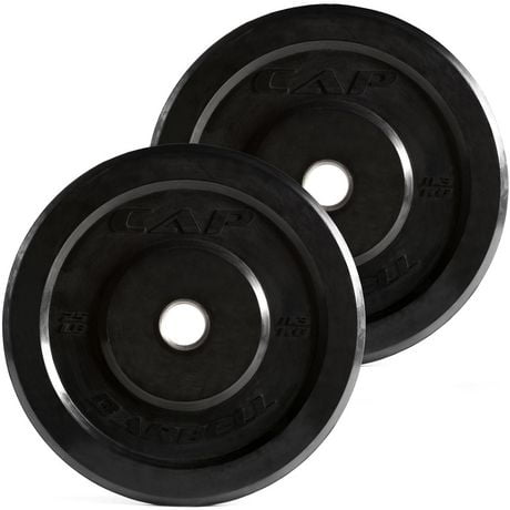 CAP Strength Ensemble de plaques de pare-chocs en caoutchouc olympique de 25 lb (25x2), noir