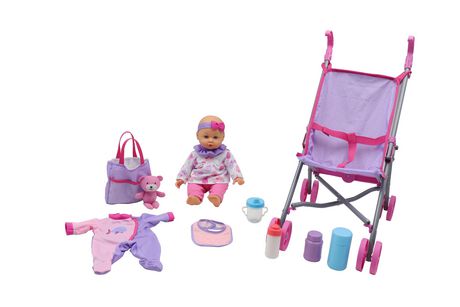 Jouet de poussette de poupée, accessoires de poupée de bébé, poupée bébé  poussette de salle à manger chaise à bascule balançoire pour poupées,  pliable et léger enfants bébé stro