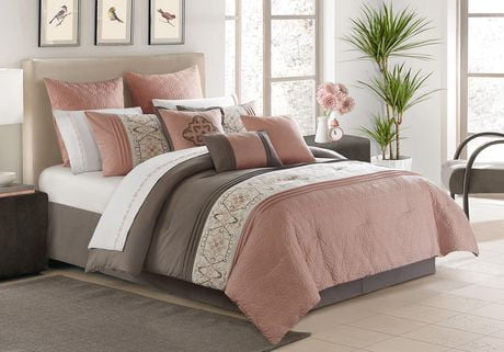 Safdie & Co. Home Deluxe Collection Pink 100% Polyester Comforter Set ...